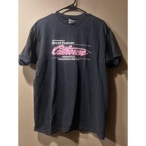 Vtg Riki Rachtman Hollywood CATHOUSE Private Rock N Roll Club Black T Shirt Sz L
